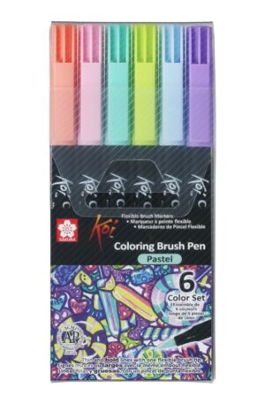 koi coloring brush 6-set pastel