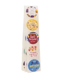 Sticker Round Happy Birthday – W&M