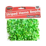 Green striped Hama Beads by Crazy Crafts