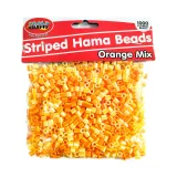 Orange striped Hama Beads Crazy Crafts