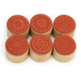 Round mandala wooden stamp set