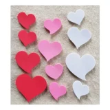 Red/Pink/White foam hearts in assorted sizes