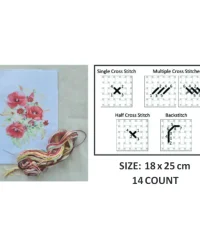 Pink Poppy Cross Stitch Kit – W&M