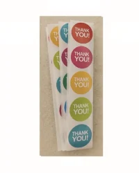 Round Thank You Stickers – 50 Pieces