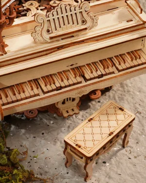 Robotime Wooden 3D Puzzle – Mechanical Magic Piano Music Box