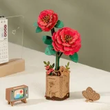 Red Camelia 3D Wooden Puzzle Example