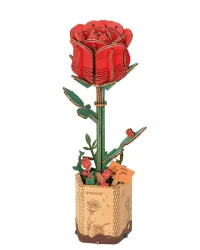 Robotime 3D Wooden Puzzle – Red Rose