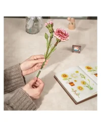 Robotime 3D Wooden Puzzle – Pink Carnation