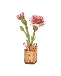 Robotime 3D Wooden Puzzle – Pink Carnation