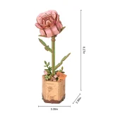 Robotime 3D Wooden Puzzle - Pink Rose