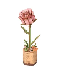 Robotime 3D Wooden Puzzle – Pink Rose