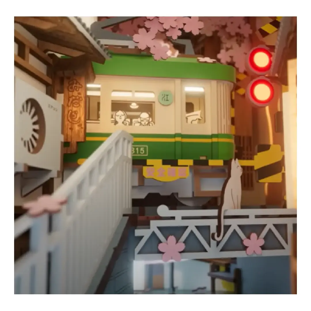 Robotime Book Nook - Sakura Densya Video