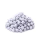 10mm Pom Poms - Glitter White