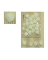 15mm Pom Poms – Beige