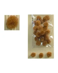 15mm Pom Poms – Brown