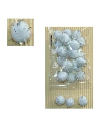 15mm Pom Poms – Glitter White