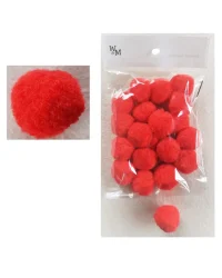 30mm Pom Poms – Red