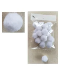 30mm Pom Poms – White