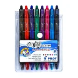Pilot FriXion Clicker 0.7mm Pen Wallet - 8 Piece - Erasable Gel Ink