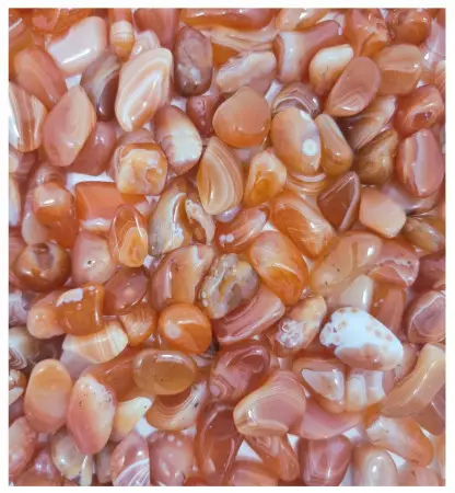 Glossy Tumbled Stones - Banded Carnelian