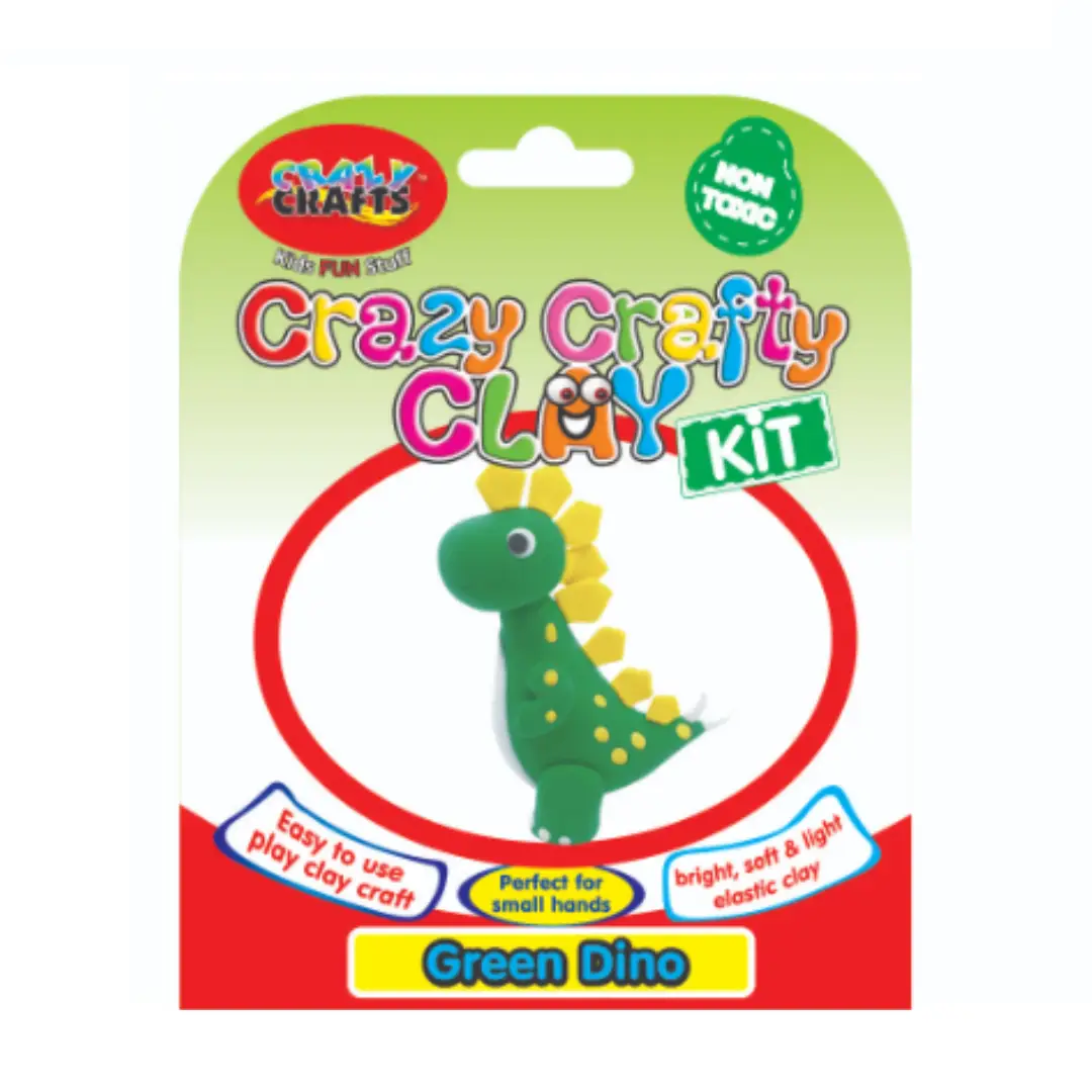 Crazy Crafty Clay Kits - Green Dino