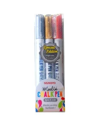 Multi Chalk Pen Set (Metallic) 3 Piece- Mungyo