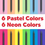 Faber-Castell Black Edition Neon & Pastel Colour Pencils 12's