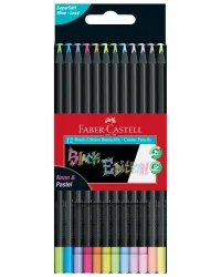 Faber-Castell Black Edition Neon & Pastel Colour Pencils 12’s