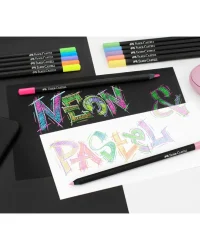 Faber-Castell Black Edition Neon & Pastel Colour Pencils 12’s