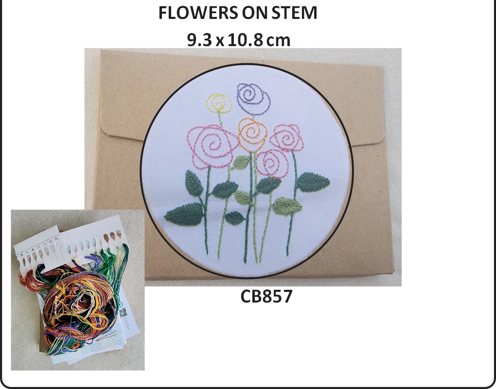 Embroidery Kit Flowers on Stem
