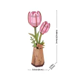Robotime 3D Wooden Puzzle - Pink Tulip