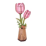 Robotime 3D Wooden Puzzle - Pink Tulip