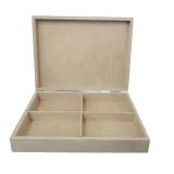 Wooden Cardbox with 4 Divisions Hinged