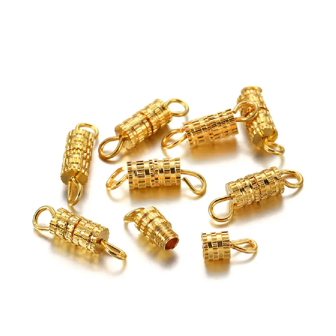 Bead Findings Screw Clasp Gold - 6pce