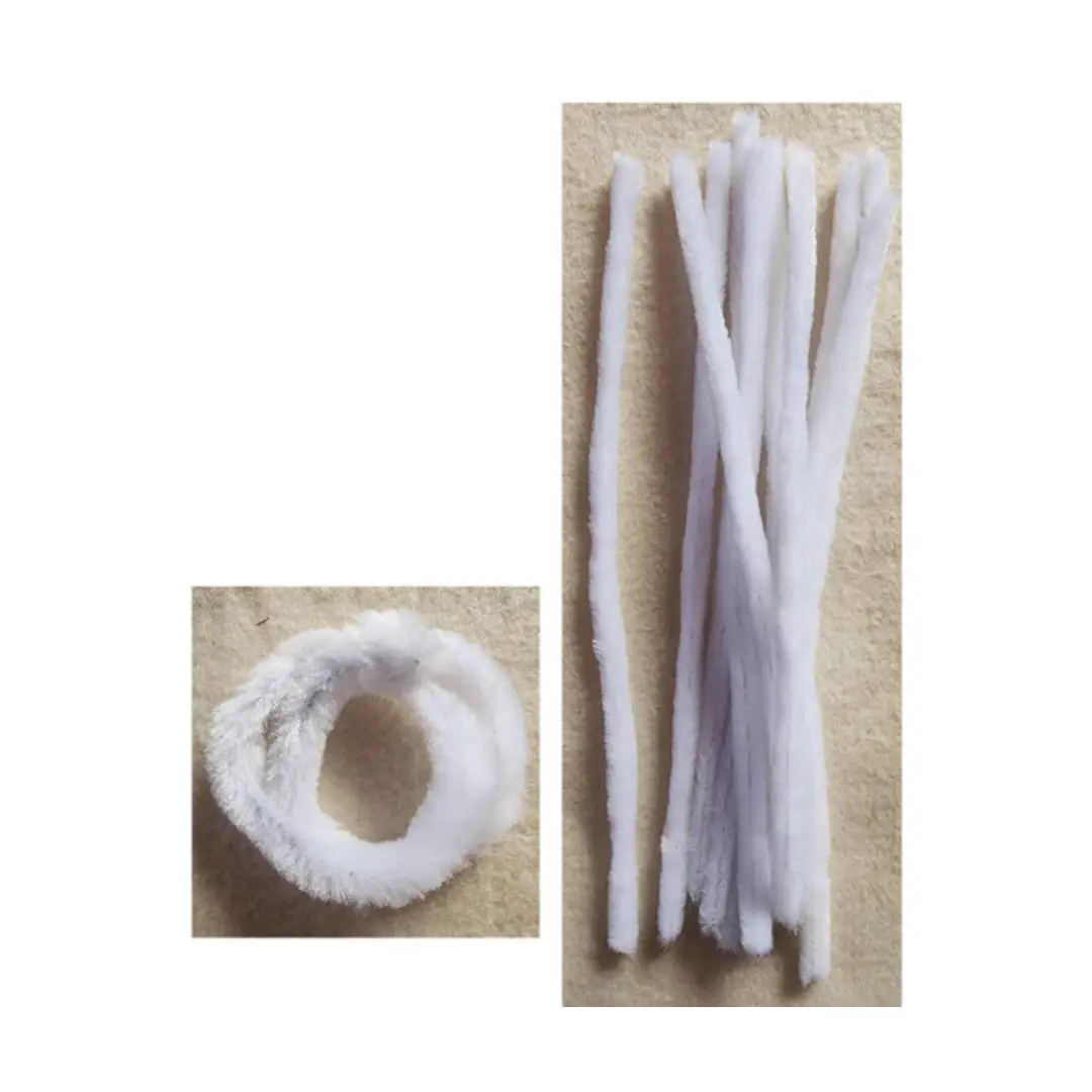 Chenille Sticks - 12mm White