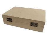 Wooden Hinged Card Box with 2 Divisions