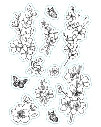 Clear Stamp – Floral and Butterflies
