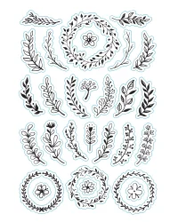 Clear Stamp – Leaf and Floral Wreath Designs