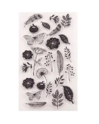 Clear Stamp – Leaves, Feathers and Florals