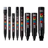Posca Paint Markers - 8 Assorted Tips - Black