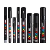 Posca Paint Markers - 8 Assorted Tips - Black