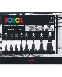 Posca Paint Markers – 8 Assorted Tips – Black