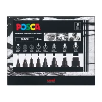 Posca Paint Markers – 8 Assorted Tips – Black