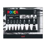 Posca Paint Markers - 8 Assorted Tips - Black