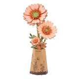 Robotime 3D Wooden Puzzle - Light Orange Gerbera Daisy