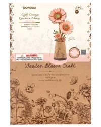 Robotime 3D Wooden Puzzle – Light Orange Gerbera Daisy