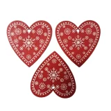 Wood Embellishments - Xmas Hearts