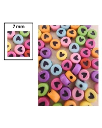 Beads Heart Flat Round Matt Mix – 7mm