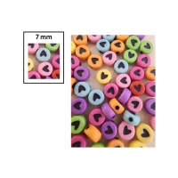 Beads Heart Flat Round Matt Mix – 7mm