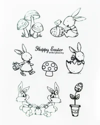 Clear Stamp – Easter Bunnies